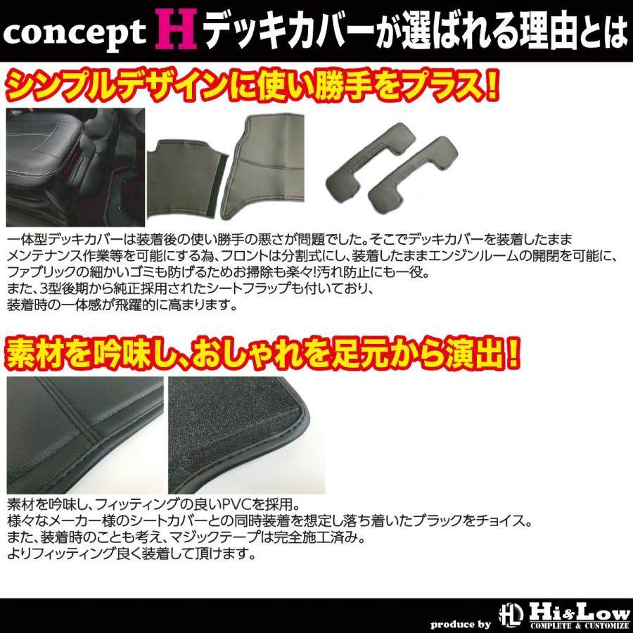 Hi&Low conceptH 200系ハイエース レジアスエース 3型後期4型〜標準 スーパーGL デッキカバーフロントリアセット 分割式フラップ付 | ハイエース | 01
