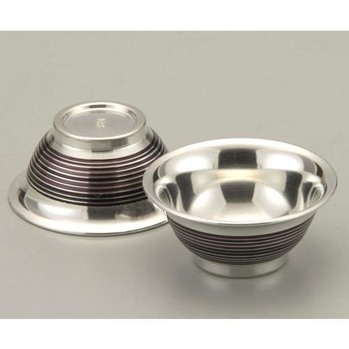 ( 伝統工芸 / 大阪錫器 ) 盃 / 茶線 / 丸猪口 ( 2ヶ入 ) ピューター 酒 日本製 工芸品