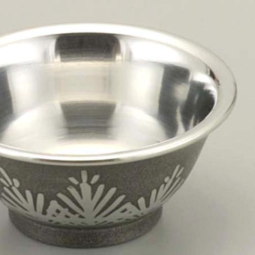 伝統工芸 / 大阪錫器 ) 盃 イブシ 丸猪口 2ヶ入 ピューター 酒 日本製