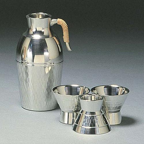 ( 伝統工芸 / 大阪錫器 ) 小酒器 / ツチメダイヤ ( 足付 ) ピューター 酒 日本製 工芸品