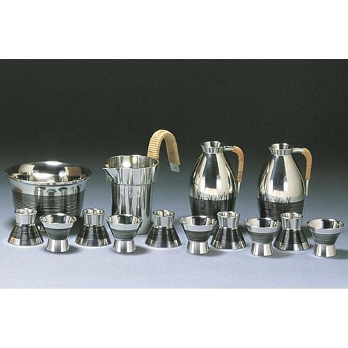 伝統工芸 / 大阪錫器 ) 特大酒器 / 茶線みゆき ( 足付