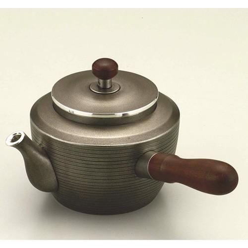 ( 伝統工芸 / 大阪錫器 ) 急須 / トジメ横手 ピューター お茶 茶筒 日本製 工芸品