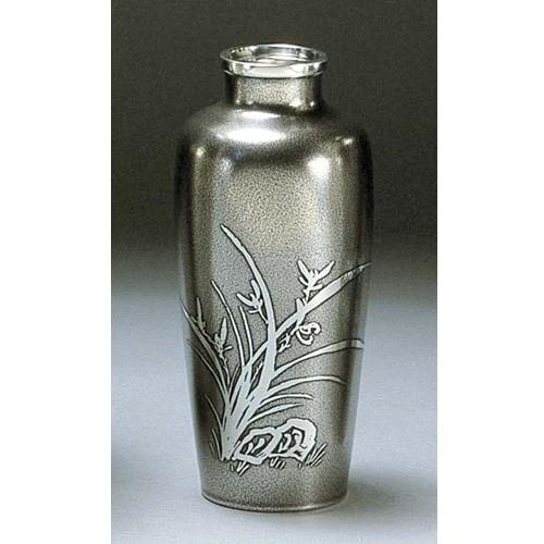 ( 伝統工芸 / 大阪錫器 ) 花瓶 / イブシ5.5菖蒲形 ピューター 日本製 工芸品