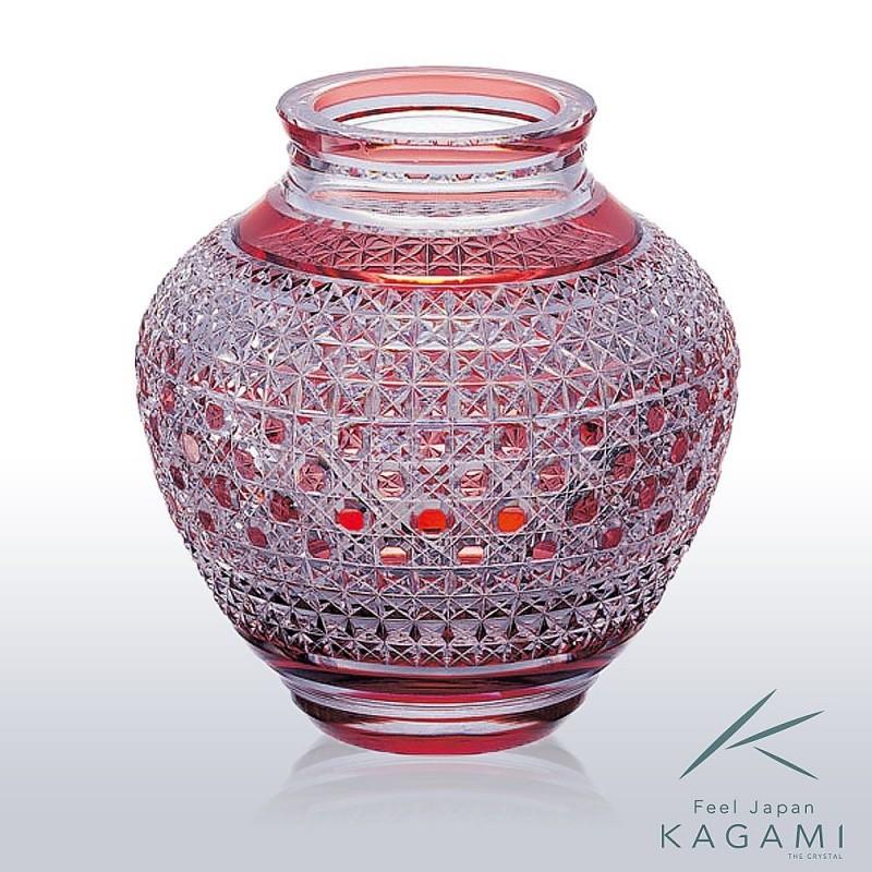 オンラインショップ 花瓶 江戸切子 カガミクリスタル 江戸切子が美しい 工芸品としての花器 フラワーベース フラワーベース クリスタル 切り子 受注生産商品 F475 2314 Cau コップ グラス 酒器 Lncci La