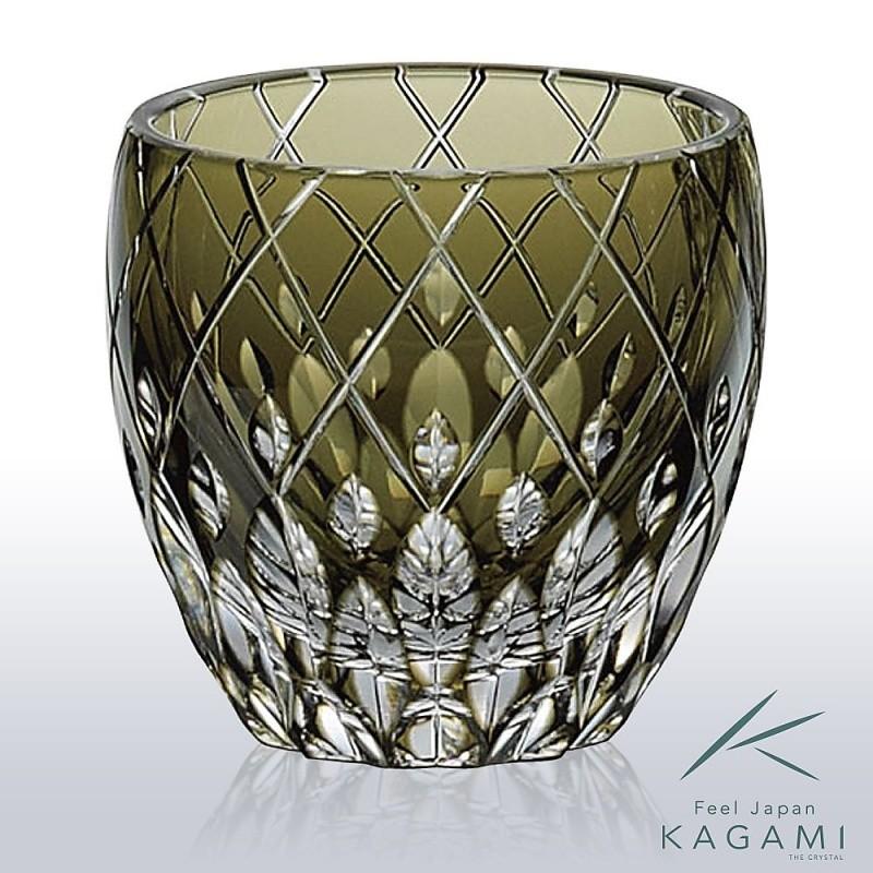 ( カガミクリスタル ) 江戸切子 冷酒杯 ( T535-2641-BLK / 伝統工芸士 / 篠崎英明 ) 切り子 クリスタル 酒 グラス