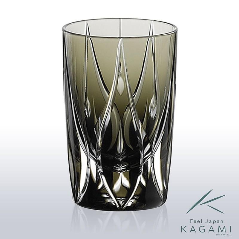 カガミクリスタル ) 江戸切子 ストレートグラス 雫 T645-2832-BLK