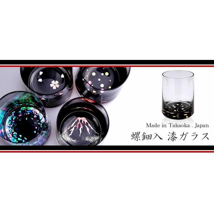 天野漆器 / 螺鈿入ガラス漆 グラス ( 石垣 / 貝入 ) タンブラー 漆 
