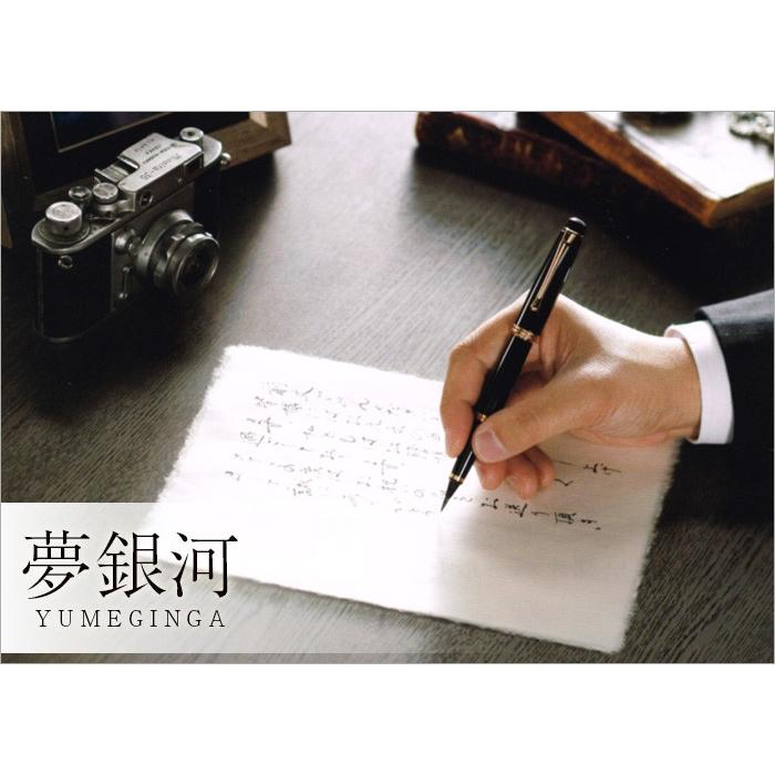 くれ竹の筆ぺん 万年毛筆 / 夢銀河 天然木 ( 梨 型おろし DAY140-19