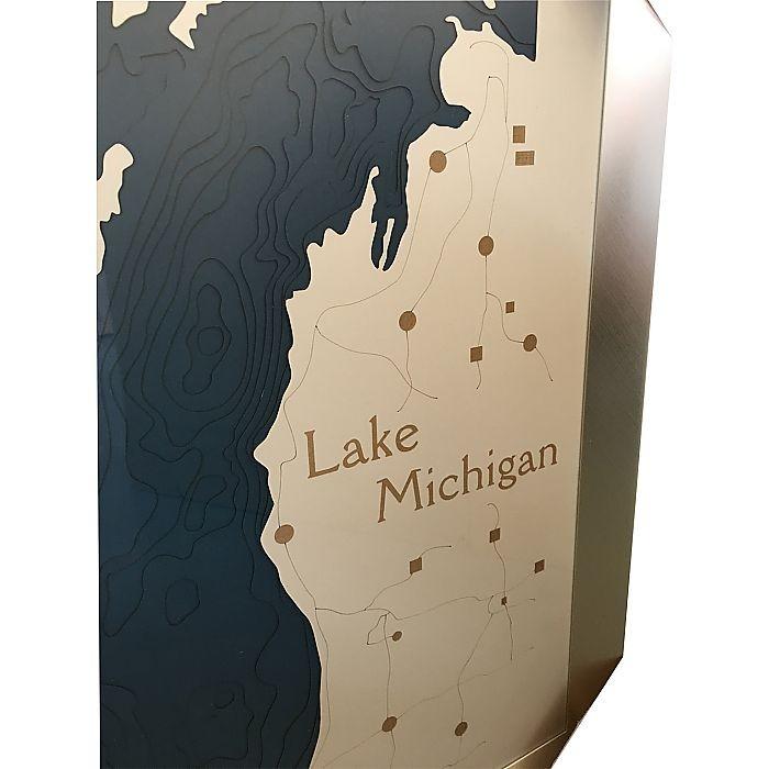 60％OFF】 アートフレーム ( ) Michigan(blue) Lake ART MAP 3D ポスター -  www.collectiviteslocales.fr