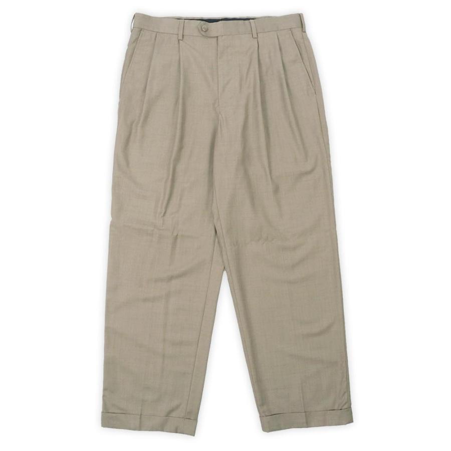 ペリーエリス PERRY ELLIS 00's 2タック スラックス パンツ USA ヴィンテージ 古着 (6421) カーキ / ベージュ