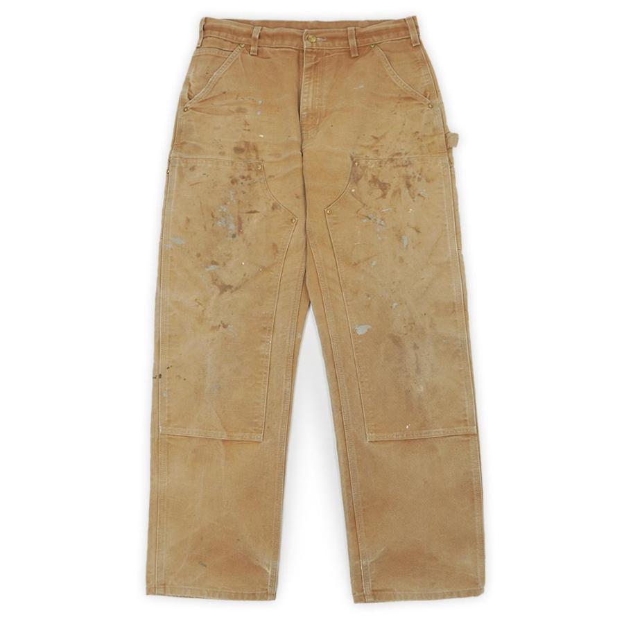 [雰囲気最高] Carhartt USA製 ダブルニー ダックパンツ ペンキ◎ USA製 carharttカーハート ダブルニー ダック地 ペインターパンツ