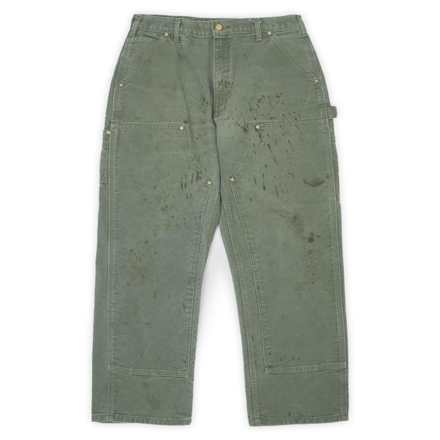 90s 00s カーハート　ダブルニー　モスグリーン　USA カーハート Carhartt 00s ダブルニー ダックペインターパンツ