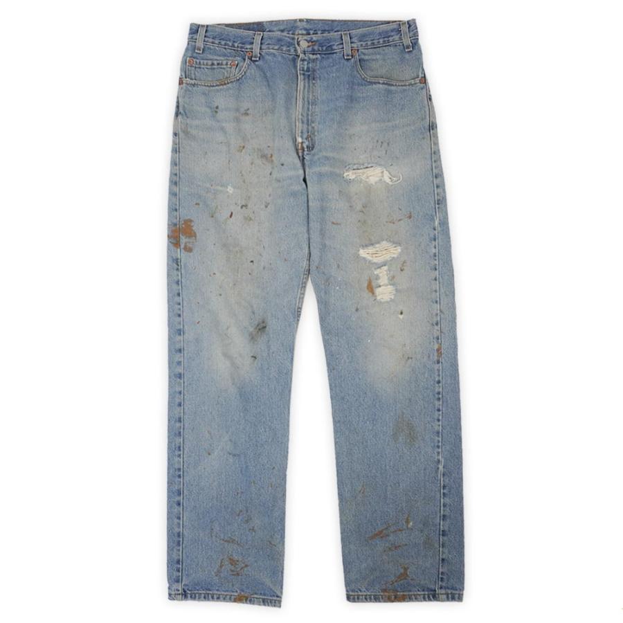 s*a様 Levi's 505 リーバイス ペンキ 襤褸 デニム USA製 グラ リーバイス Levi's 00s 505 デニムパンツ ジーンズ ペンキ ダメージ