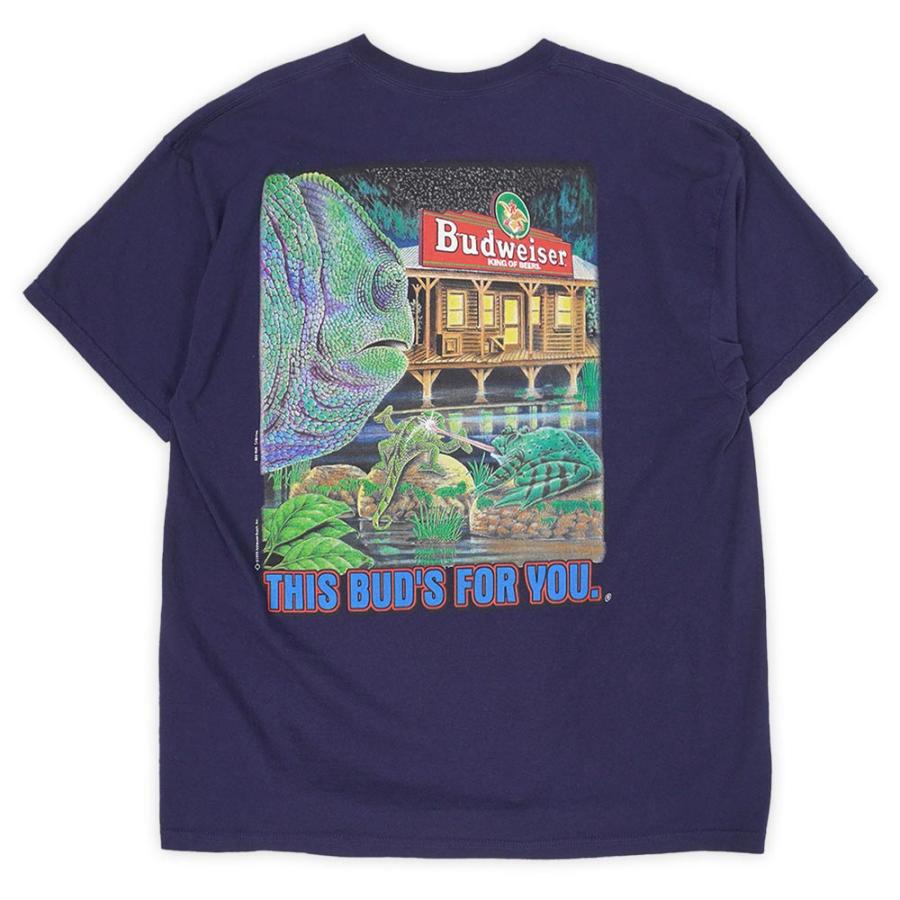 90s バドワイザー　Budweiser　カメレオンTシャツ　美品　ヴィンテージ バドワイザー Budweiser 90s アドバタイズ 販促 カエル カメレオン