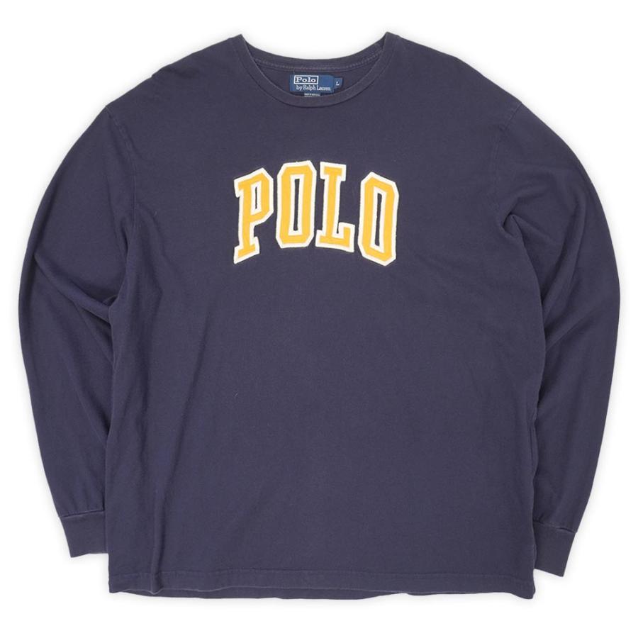 ポロラルフローレン POLO RALPH LAUREN 90s ビッグロゴ刺繍 長袖 T