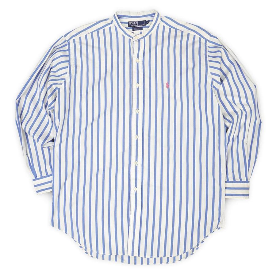 ポロラルフローレン POLO RALPH LAUREN 90s ストライプ柄 バンドカラー 