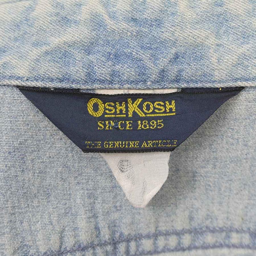オシュコシュ OSHKOSH 80s 80年代 デニムワークシャツ 無地 珍品 USA ヴィンテージ 古着 (-0000) ブルー  XL相当｜hi-smile｜02