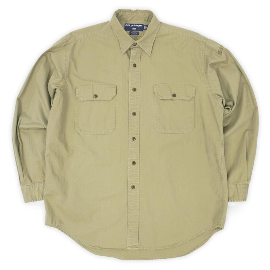 ポロスポーツ POLO SPORT 90s ヘリンボーンツイル ワークシャツ HBT 