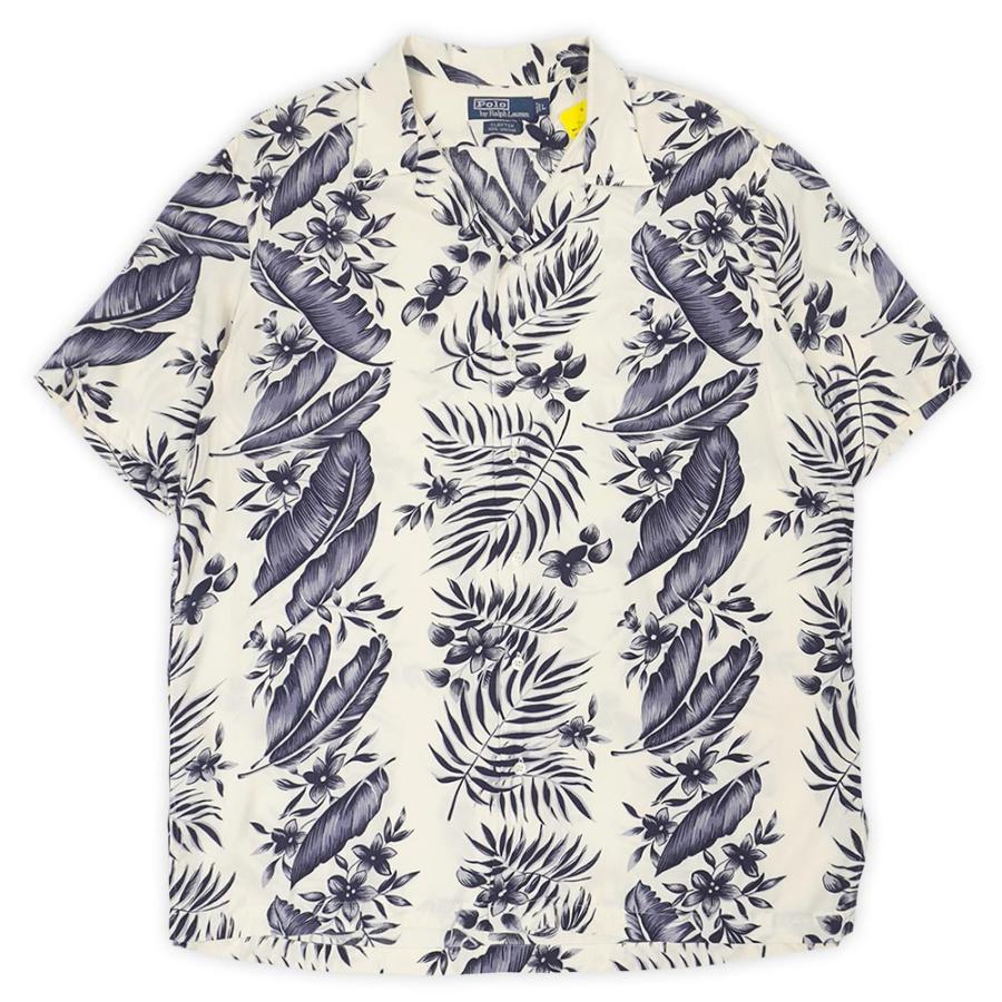 M ブラウン 総柄 ralph lauren clayton 半袖シャツ ポロラルフローレン POLO RALPH LAUREN 90s オープンカラー レーヨン