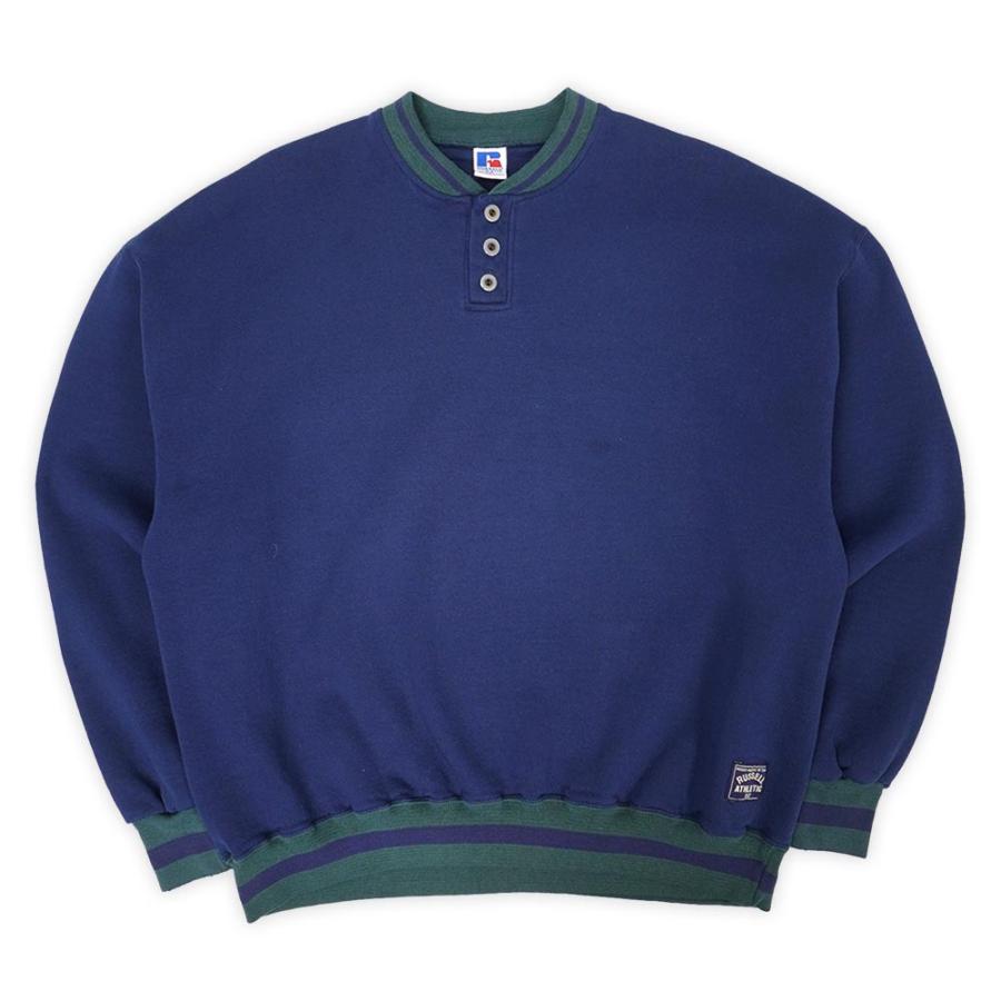 ラッセル RUSSELL 90s リブライン ヘンリーネック スウェット USA製 