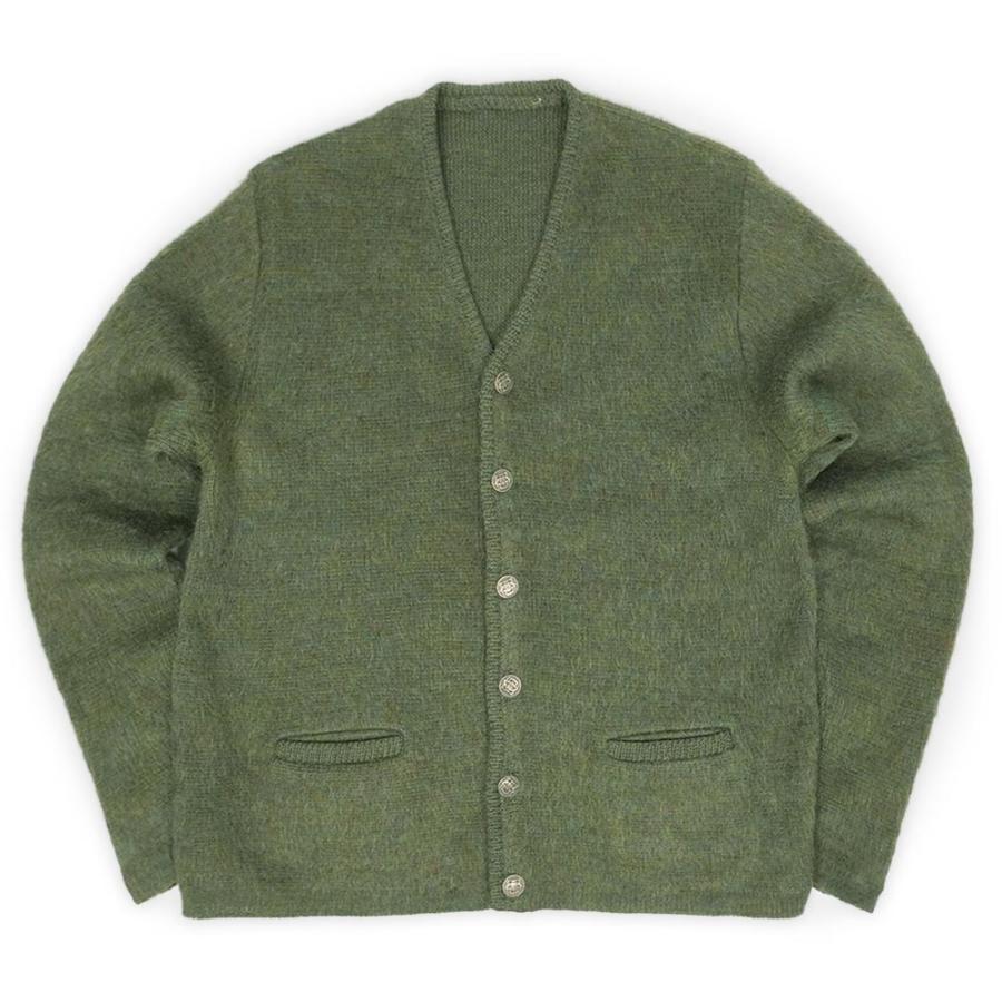 60s モヘアカーディガン シャギー ポケット付き 無地 カートコバーン