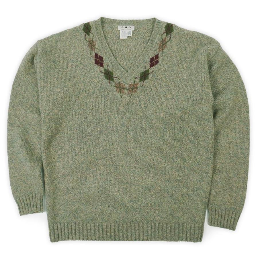 ヴィンテージ90’s Eddie Bauerアーガイルセーター M エディーバウアー AKA Eddie Bauer 90s Vネック ウールニット セーター