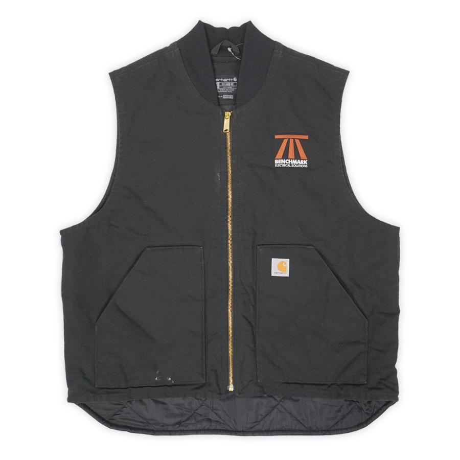 カーハート Carhartt 00s ダックベスト V01 BLK 定番 企業ロゴ刺繍 