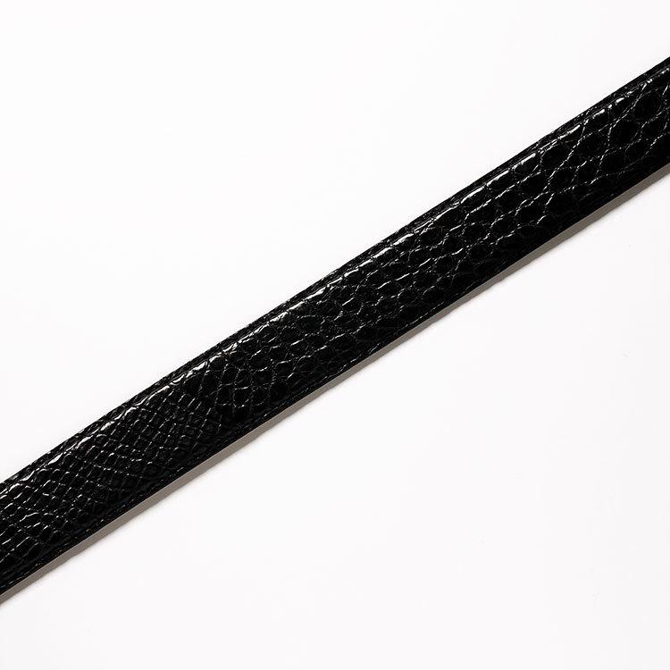 ベルト ワニ革 クロコダイル メンズ 本革 ブラック 1718 イタリア製 バックル 35mm 日本製 クアトロガッティ quattrogatti スーツ カジュアルの画像