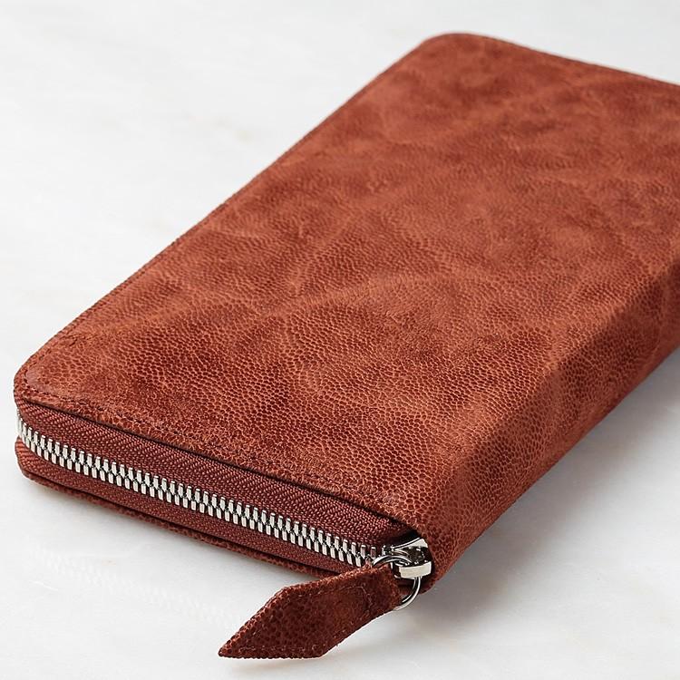 財布 長財布 アーモンド/ブラウン 8134 エレファント 象革 小銭入れあり メンズ レディース ユニセックス 男女兼用 日本製 レザック LE'SACの画像