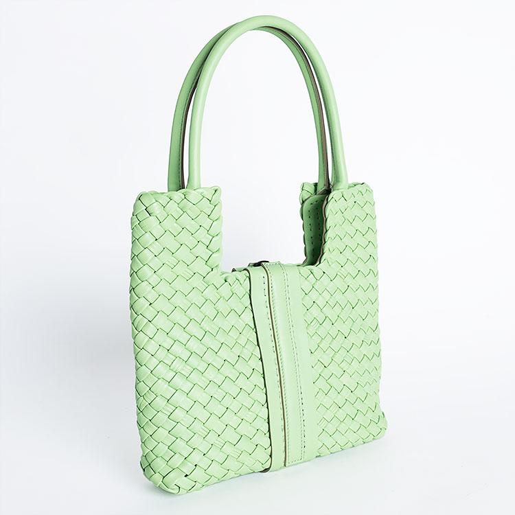 FALORNI】トートバッグイントレチャートレザーグリーン