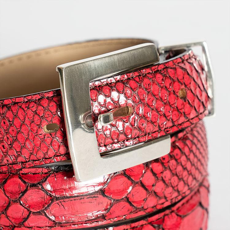 人気ブランド メンズ ダイヤモンドパイソン 蛇革 ベルト ゴルフ カジュアル 高級志向 50代 40代 30代 正規取扱品 レディース Quattrogatti クアトロガッティ 日本製 25mm バックル イタリア製 1845 レッド 本革 財布 帽子 ファッション小物