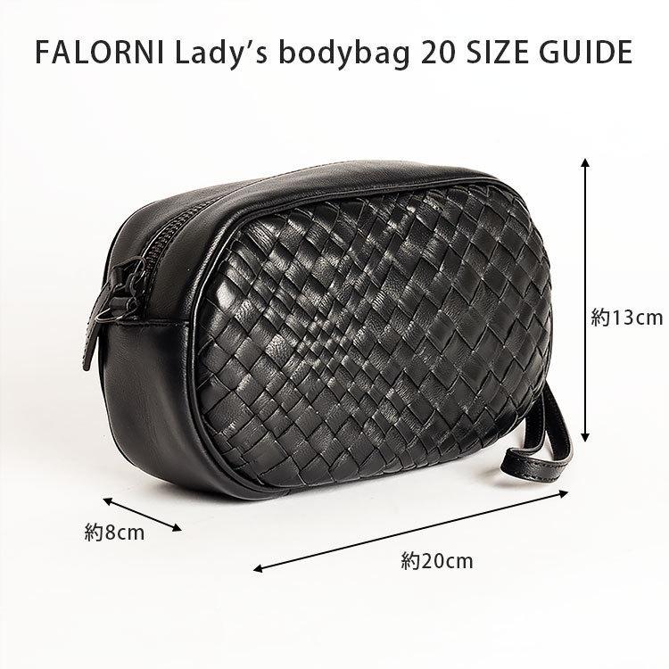 ファロルニ FALORNI ボディバッグ ショルダーバッグ チェーンバッグ 20 イントレチャート レザー ピンク レディース イタリア製の画像