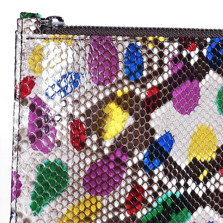 バッグ メンズ レディース クラッチバッグ ファントム マルチカラー SAGGIO MINI 蛇革 ダイヤモンドパイソン レザック LE'SACの画像