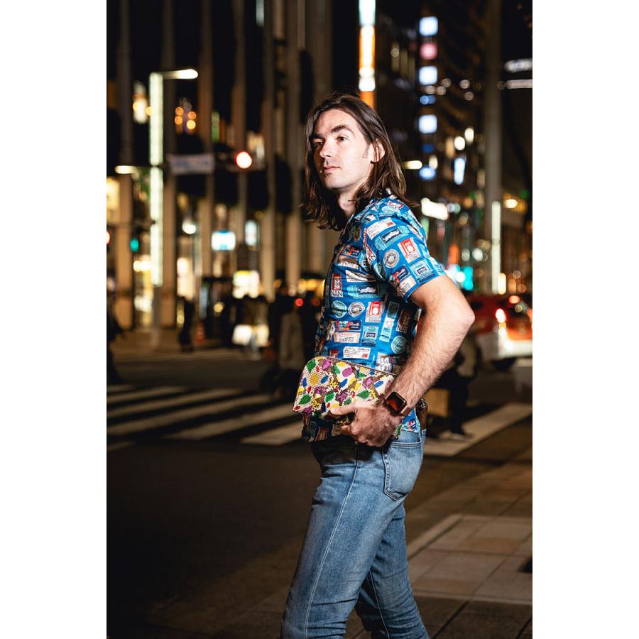 バッグ メンズ レディース クラッチバッグ ファントム マルチカラー SAGGIO MINI 蛇革 ダイヤモンドパイソン レザック LE'SACの画像