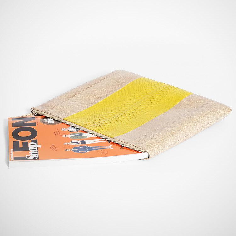 バッグ メンズ クラッチバッグ ワイン/ボルドー PRESAC 蛇革 ダイヤモンドパイソン レザック LE'SACの画像