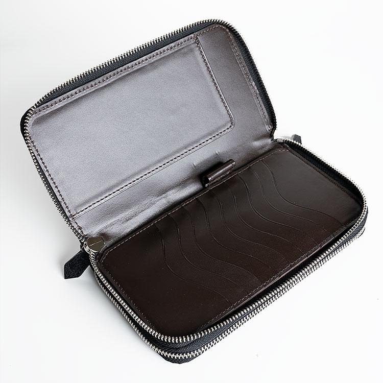 LE'SAC 財布 長財布 ダブルファスナー ハンドル付き ブラック/黒 LE'SAC 財布 長財布 ダブルファスナー ハンドル付き ブラック/黒