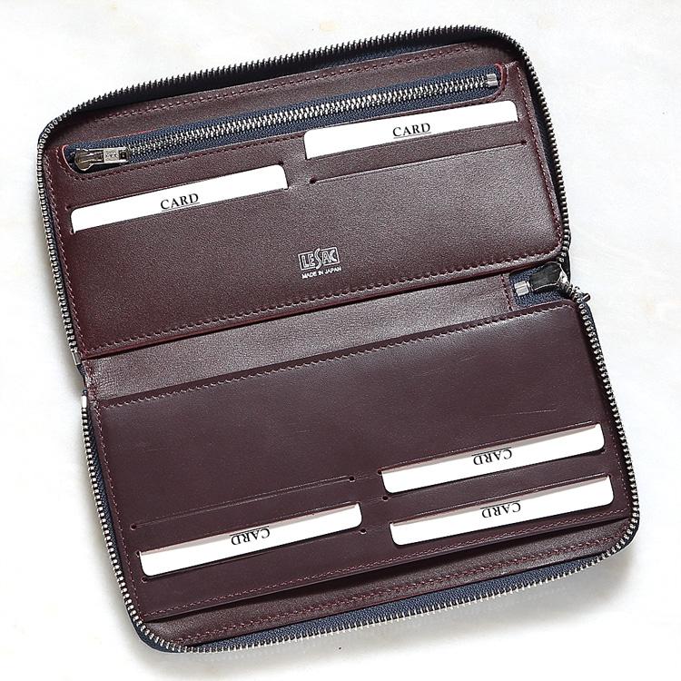 財布 長財布 デニム ブルー/青 8149 クロコダイル ワニ革 小銭入れあり メンズ 日本製 レザック LE'SACの画像