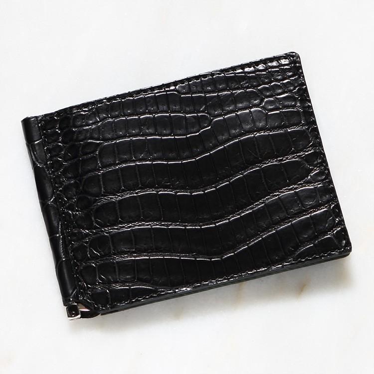 超激安 財布 クロコダイル ワニ革 マネークリップ メンズ 札ばさみ 日本製 レザック Le Sac 8157 ブラック 黒 送料無料 Www Thedailyspud Com