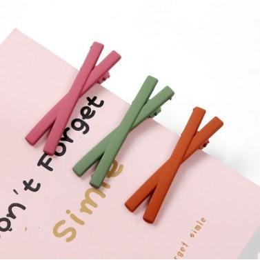 ヘアピン カラフルクロスヘアピン同色2点セット バッテン プチプラ