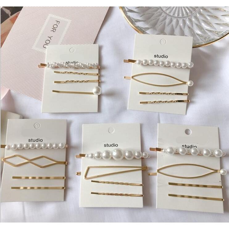 ヘアピン シンプルパールゴールドヘアピン４点サービスセット Soreado 通販 Yahoo ショッピング