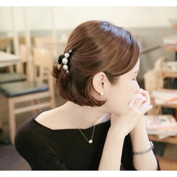 クリップ ミドルサイズビッグパールヘアクリップ シンプル 清楚