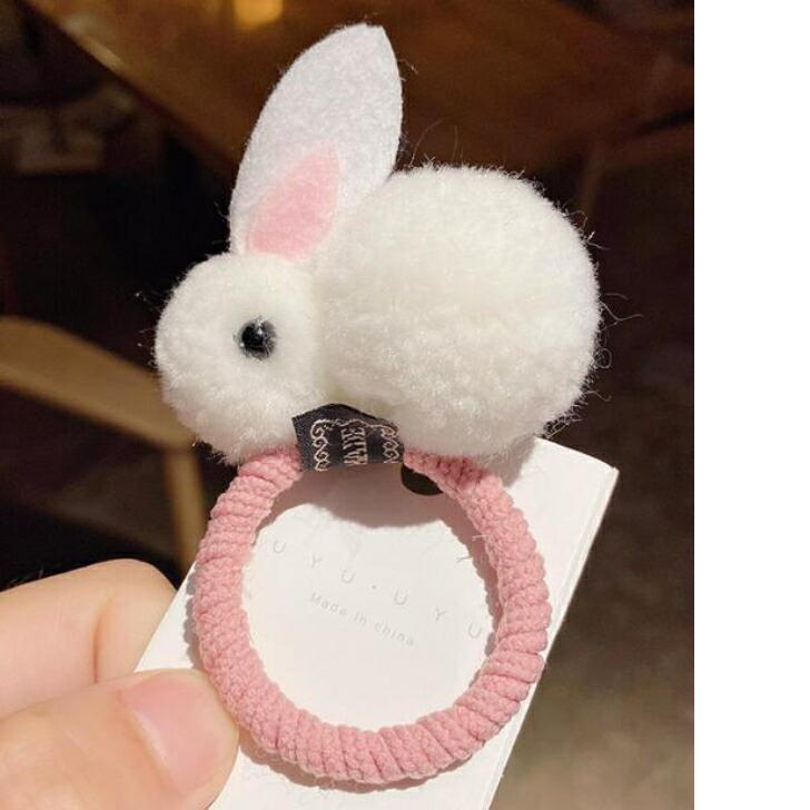 ヘアゴム へアクリップ ビッグラビットマスコットキッズヘアゴム