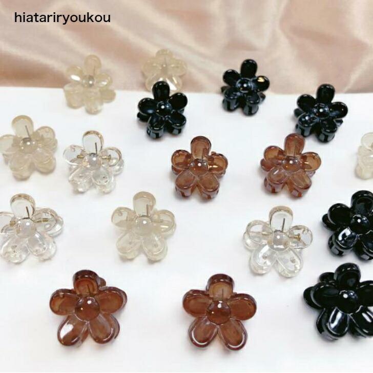 ヘアクリップ フラワーデザインミニミニバンスクリップ6個セット 送料