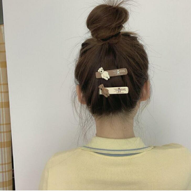 ヘアクリップ ヘアクリップ マスコット付きクッキークリップ ねこ くま