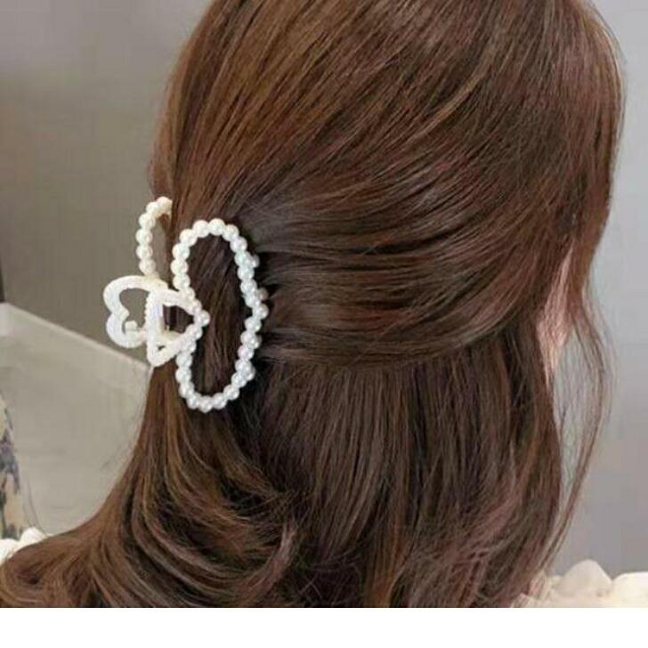 ヘアクリップ 6こセット PPホワイトバンスクリップ6点セット 大容量
