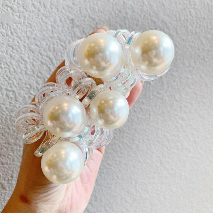 ヘアゴム パールデザインプリズムスプリングヘアゴム おとな 防水 春夏