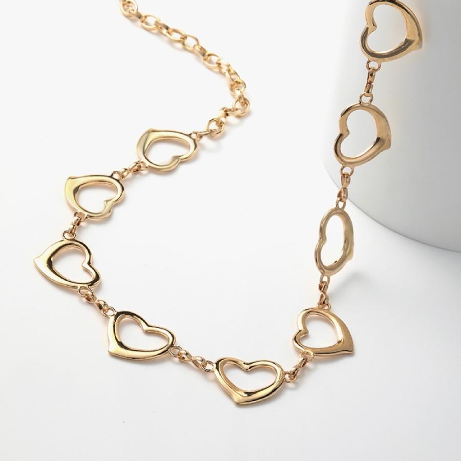 ベルト ハート＆フラワーデザインメタルチェーンベルト 送料無料 20代