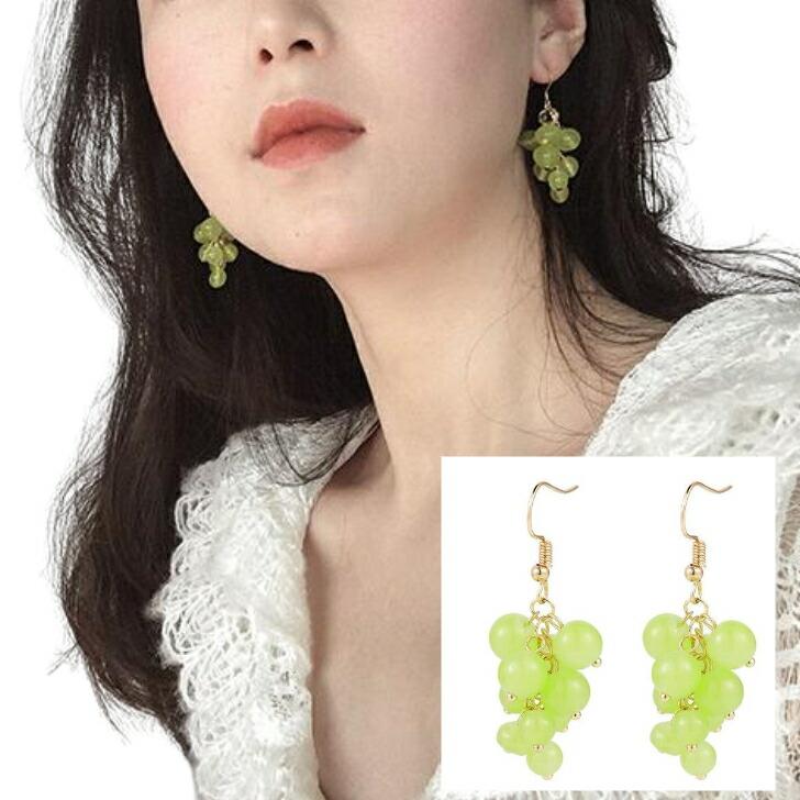 ピアス マスカットデザインフックピアス 送料無料 大人 かわいい 