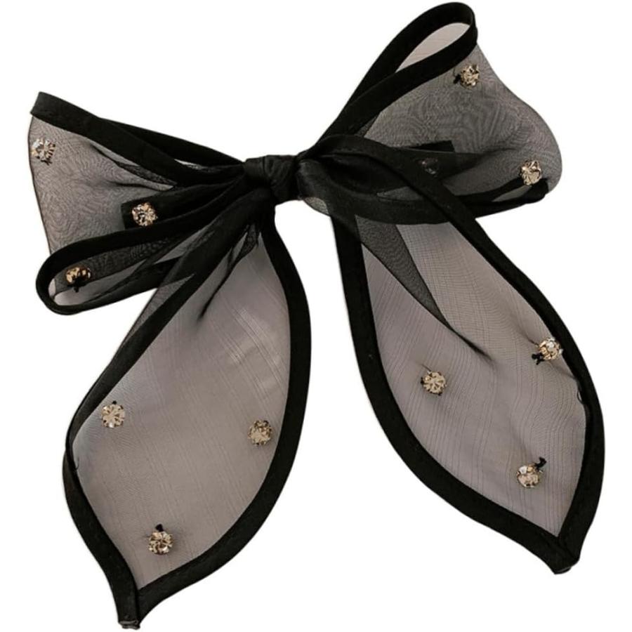 バレッタ ラインストーンリボンバレッタ 送料無料 大人 かわいい ヘア