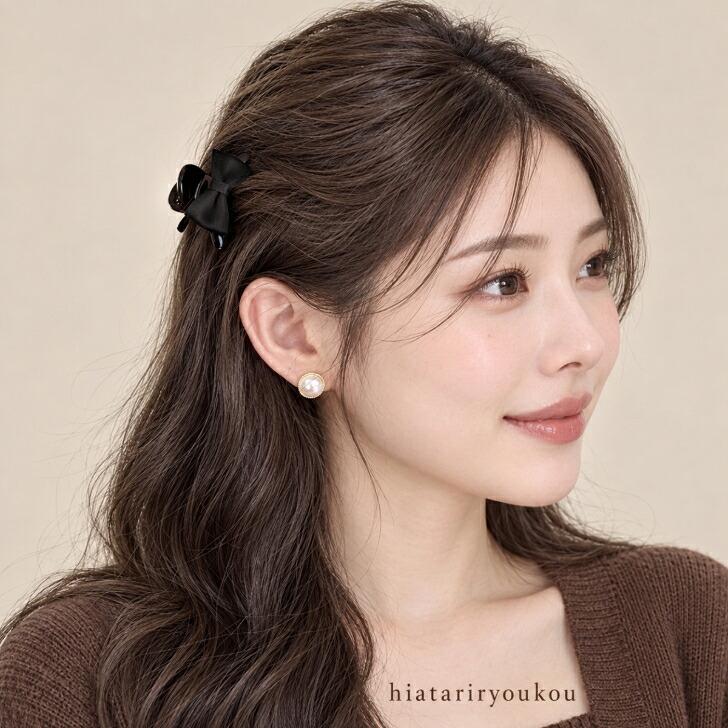 ヘアクリップ 2個セット 新発売セール 送料無料 リボン ミニ バンス